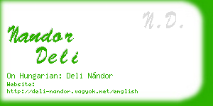 nandor deli business card